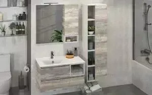 Мебель для ванной Comforty Турин 90L дуб бежевый левая