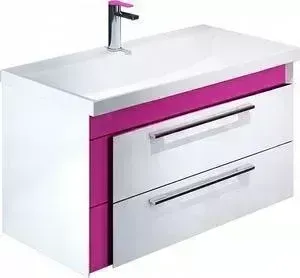 Тумба с раковиной IDDIS с Color Plus 90 белый/розовый (COL90P0i95, 0069000i28)