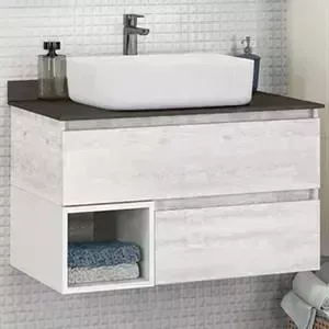 Мебель для ванной Comforty Прага 75 дуб белый