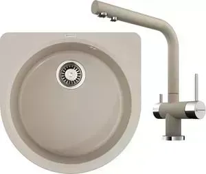 Мойка кухонная и смеситель OMOIKIRI и смеситель Akegata 51-SA бежевый (4993759, 4994055)