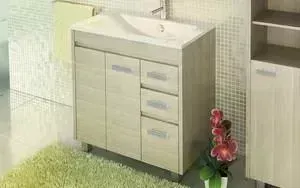 Тумба с раковиной Comforty с Марио 76 сосна лоредо, левая (4136349)