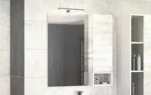 Зеркальный шкаф Comforty Прага 75 дуб белый, правый (4144199)
