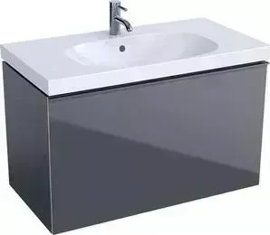 Тумба с раковиной Geberit с Acanto 90 лавовый матовый (500.612.JK.2, 500.623.01.2)