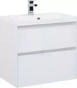 Тумба с раковиной AQUANET с Гласс 70 белая (206700, 179394)