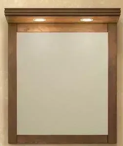 Зеркало OPADIRIS Мираж 65 с козырьком и подсветкой, светлый орех Р10 (Z0000004695 + Z0000004869)