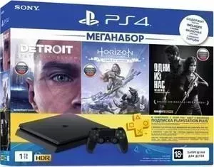 Игровая приставка SONY PlayStation 4 1Tb [CUH-2208B] + игры Horizon: Zero Dawn, Detroit: Стать человеком, Одни из нас