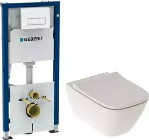 Комплект унитаз с сиденьем Geberit Duofix Smyle Squar Rimfree, с микролифт, инсталляция (111.300.00.5-500.683)