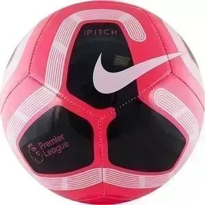Мяч футбольный Nike Pitch PL SC3569-620, р.5, розово-черно-белый