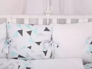 Бортик в кроватку AmaroBaby в 12 предметов Exclusive Soft Collection Треугольники