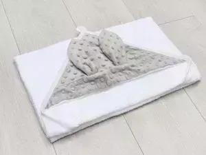 Полотенце AmaroBaby детское с уголком Honey Bunny серый