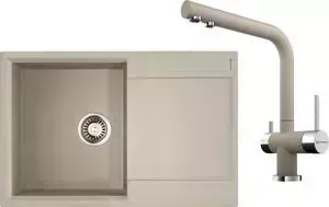 Мойка кухонная и смеситель OMOIKIRI и смеситель Daisen 78-SA бежевый (4993418, 4994055)