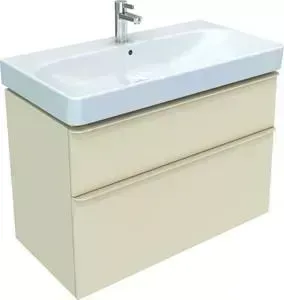 Тумба с раковиной Geberit с Smyle Square 90 песчаный глянец (500.354.JL.1, 500.251.01.1)