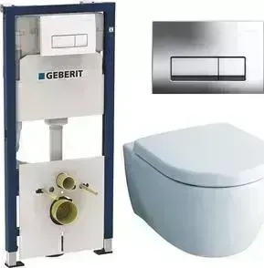 Комплект унитаз с сиденьем Geberit iCon Rimfree, с микролифт, инсталляция, кнопка (458.128.21.1-20406)