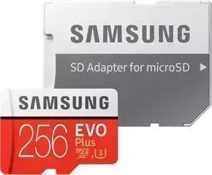 Карта памяти SAMSUNG 256Gb EVO Plus v2 MicroSDXC Class 10 UHS-I U3, SD adapter (MB-MC256GA/RU)
