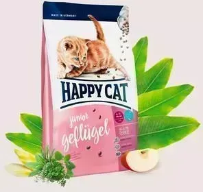 Сухой корм Happy Cat Supreme Junior Geflugel с птицей для котят 4-12мес с чувствительным пищеварением 1,4кг