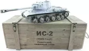 Радиоуправляемый танк Taigen ИС-2 модель 1944, СССР, зимний, (для ИК ового боя), деревянная коробка RTR масштаб 1:16 2.4G - TG3928-1S-IR-BOX: хара
