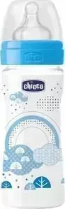 Бутылочка CHICCO Well-being Boy 2 мес.+, лат.соска, перем. поток, РР, 250 мл 310205005