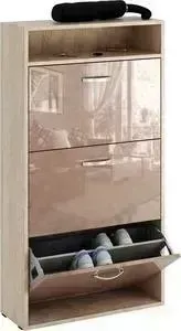 Обувница МАСТЕР Милан-26 глянец (дуб сонома - капучино) МСТ-ОДМ-26-СК-ГЛ