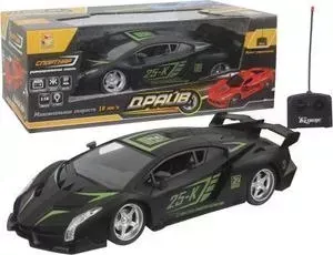 Машинка 1TOY на радиоуправлении масштаб 1:16 27 см матовый черный Т13856