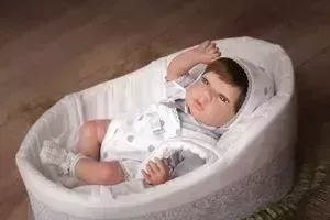 Пупс Arias ReBorns Sofia реалистичные новорождённый 40 см в бело-серой Одежде с соской Т17434