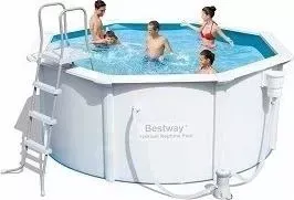 Бассейн каркасный BESTWAY 56563 BW, Стальной Hydrium Pool Set 300х120 см 7630л, фильтр-насос 2006 л/ч , лестница,
