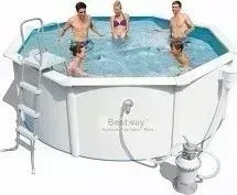 Бассейн каркасный BESTWAY 56574 BWHydrium Pool Set 360х120 см 10990л, песоч.фил.-насос 2006 л/ч , лестица