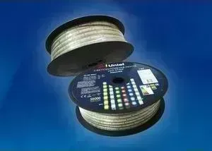 Светодиодная влагозащищенная лента UNIEL ULS-2835-60LED/m-10mm-IP67-220V-8W/m-50M-Green