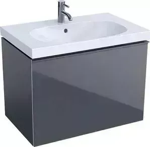 Тумба с раковиной Geberit с Acanto 75 лавовый матовый (500.611.JK.2, 500.622.01.2)