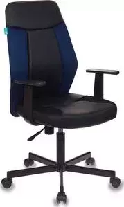 Кресло офисное БЮРОКРАТ CH-606/BL+TW-10N черный/синий искусст.кожа/ткань крестовина металл