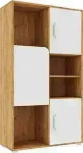 Стеллаж АТЛАНТ Дастин дуб крафт золотой, белая аляска.