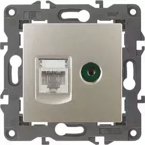 Розетка комбинированная RJ45+TV ЭРА 14-3110-04