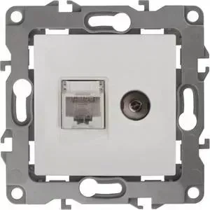 Розетка комбинированная RJ45+TV ЭРА 12-3110-01