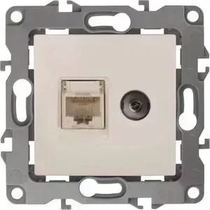 Розетка комбинированная RJ45+TV ЭРА 12-3110-02