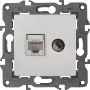 Розетка комбинированная RJ45+TV ЭРА 14-3110-01