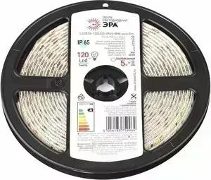 Светодиодная влагозащищенная лента ЭРА LS2835-120LED-IP65-WW-eco-5m