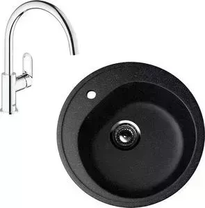Мойка кухонная и смеситель EcoStone и смеситель ES-011 Grohe BauLoop черная (ES-11-308, 31368000)