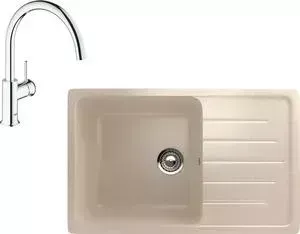 Мойка кухонная и смеситель EcoStone и смеситель ES-019 Grohe BauClassic бежевая (ES-19-328, 31234000)