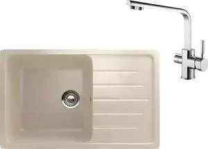 Мойка кухонная и смеситель EcoStone и смеситель ES-019 Kaiser Decor бежевая (ES-19-328, 40144)