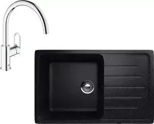 Мойка кухонная и смеситель EcoStone и смеситель ES-019 Grohe BauLoop черная (ES-19-308, 31368000)