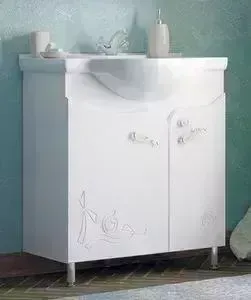 Тумба с раковиной Corozo с Венеция 85 с бельевой корзиной, белая (SD-00000345, 4620008197456)