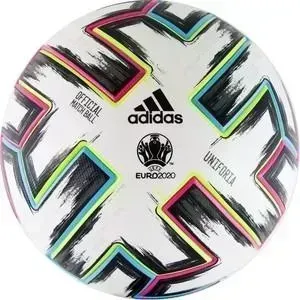 Мяч футбольный ADIDAS EURO 2020 UNIFORIA OMB,FH7362, р.5, бело-черно-розово-синий