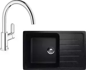 Мойка кухонная и смеситель EcoStone и смеситель ES-019 Grohe BauEdge черная (ES-19-308, 31367000)