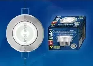 Встраиваемый светодиодный светильник UNIEL ULM-R31-5W/NW IP20 Silver