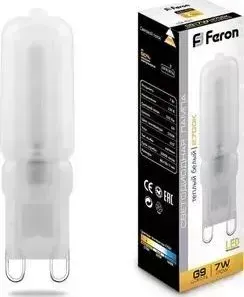Лампа светодиодная FERON LB-431 25755 G9 7W 2700K Прямосторонняя Матовая