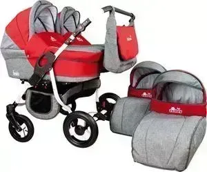 Коляска 2 в 1 Bart Plast 2 в 1 FENIX DUO 11 графит-красный