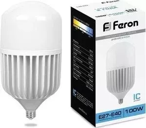 Лампа светодиодная FERON LB-65 25827 E27-E40 100W 6400K Цилиндр Матовая