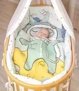 Комплект в кроватку AmaroBaby в 18 предметов Exclusive Creative Collection TO THE MOON AND BACK