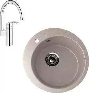Мойка кухонная и смеситель ULGRAN и смеситель U-405 Grohe Eurosmart (U-405-302, 33202002)