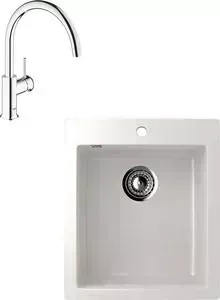Мойка кухонная и смеситель ULGRAN и смеситель U-404 Grohe BauClassic (U-404-331, 31234000)