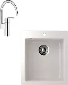 Мойка кухонная и смеситель ULGRAN и смеситель U-404 Grohe Eurosmart (U-404-331, 33202002)
